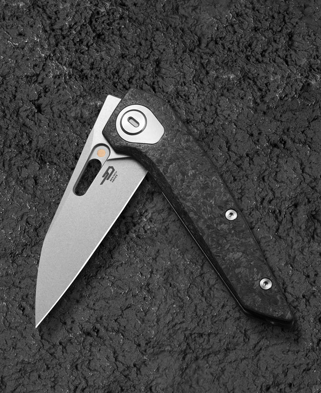 Bestech VK-VOID BT2305B Satin Elmax Blade Titanium+Carbon Fiber Handle Frame Lock Folding Knife