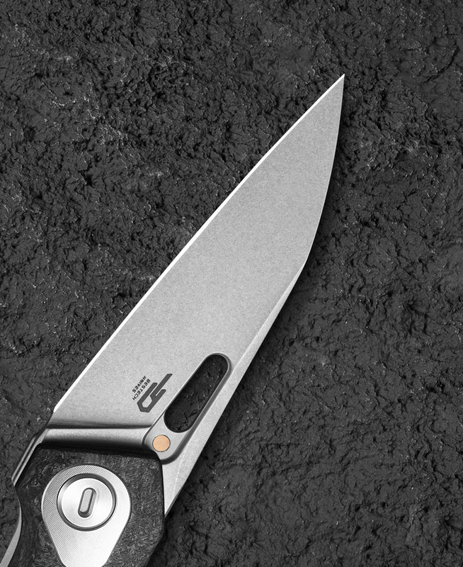 Bestech VK-VOID BT2305B Satin Elmax Blade Titanium+Carbon Fiber Handle Frame Lock Folding Knife