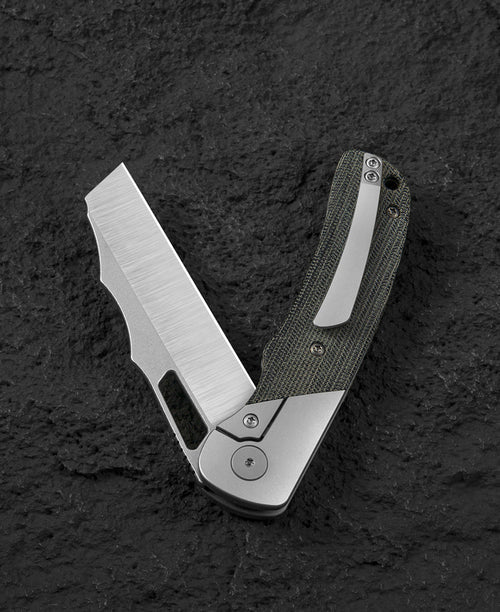 Bestech SYN BT2306B Elmax Blade Titanium+Micarta Handle Frame Lock Folding Knife