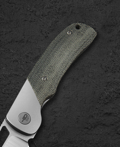 Bestech SYN BT2306B Elmax Blade Titanium+Micarta Handle Frame Lock Folding Knife