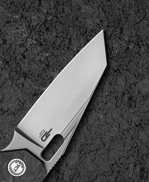 Bestech Nyxie 3 BT2308C CPM-S35VN Blade Marble Carbon Fiber Titanium Handle Frame Lock Folding Knife