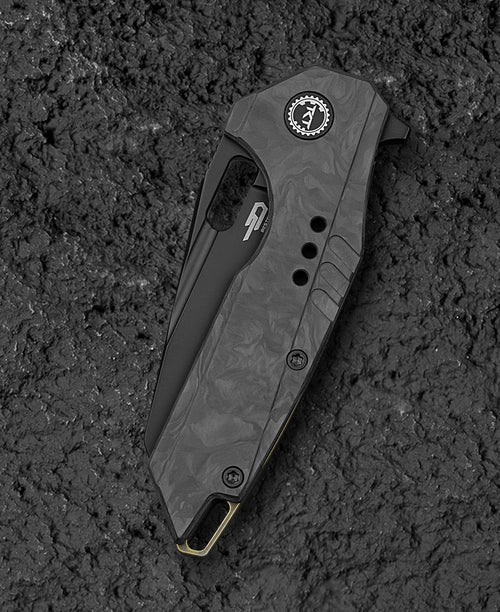 Bestech Nyxie 3 BT2308D CPM-S35VN Blade Marble Carbon Fiber Titanium Handle Frame Lock Folding Knife