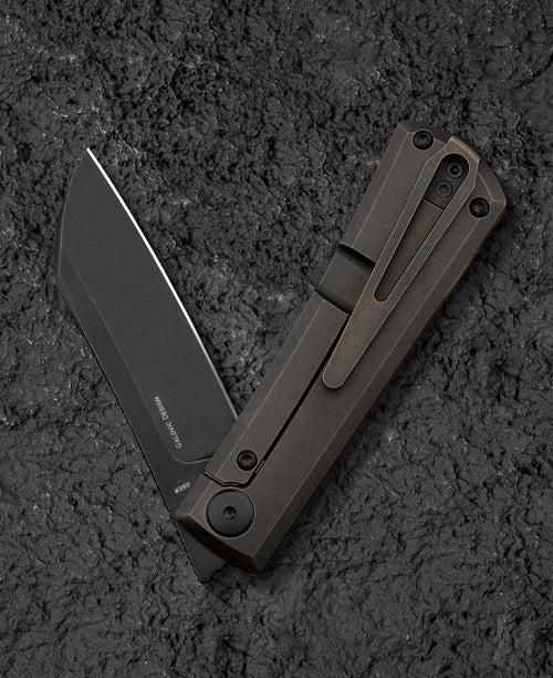 Bestech Bruv BT2401C M390 Blade Titanium+Ultem Handle Frame Lock Folding Knife