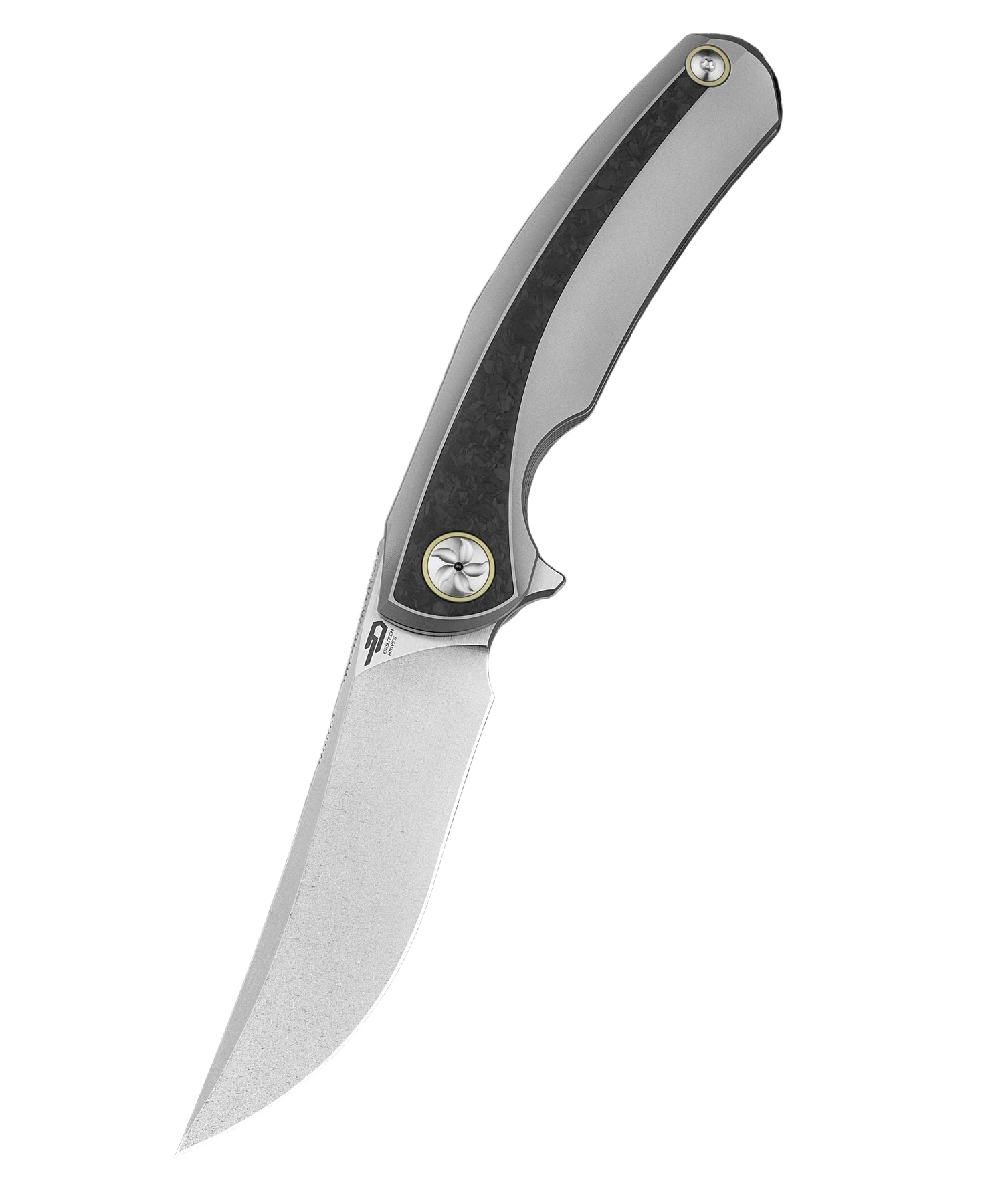 Bestech Sambac BT2402C MagnaCut Blade Titanium+Fat Carbon Fiber Handle Frame Lock Folding Knife