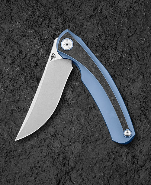 Bestech Sambac BT2402D MagnaCut Blade Titanium+Fat Carbon Fiber Handle Frame Lock Folding Knife