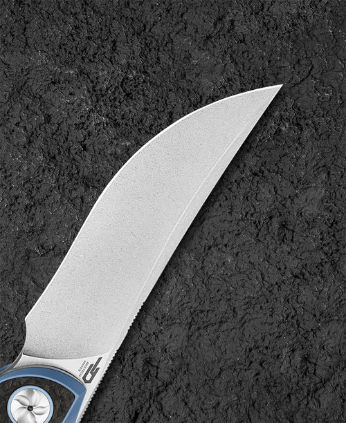 Bestech Sambac BT2402D MagnaCut Blade Titanium+Fat Carbon Fiber Handle Frame Lock Folding Knife