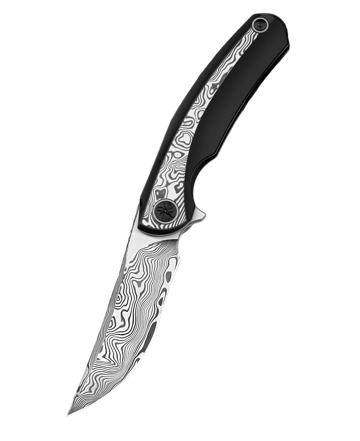 Bestech Sambac BT2402E Damascus Blade Titanium+Damascus Handle Frame Lock Folding Knife