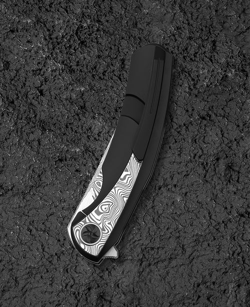 Bestech Sambac BT2402E Damascus Blade Titanium+Damascus Handle Frame Lock Folding Knife