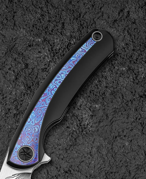 Bestech Sambac BT2402F Damascus Blade Titanium+Timascus Handle Frame Lock Folding Knife