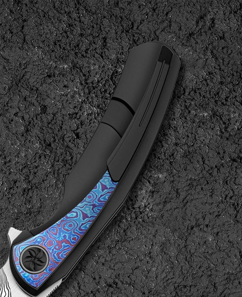 Bestech Sambac BT2402F Damascus Blade Titanium+Timascus Handle Frame Lock Folding Knife