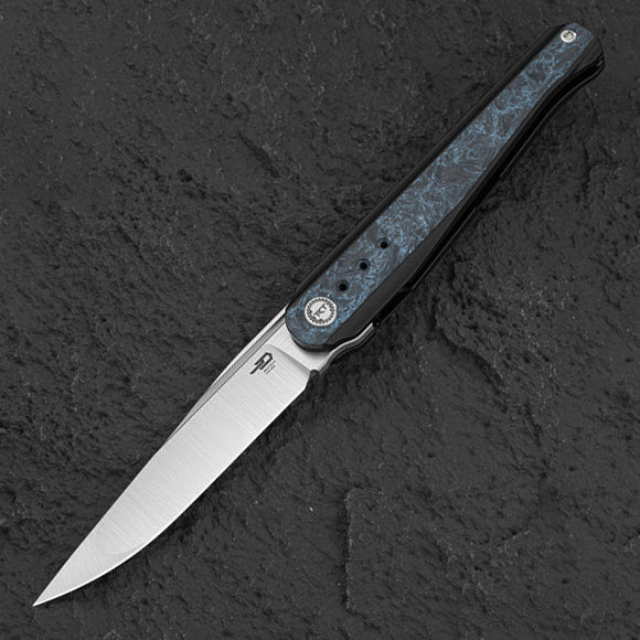 Bestech Knives Spear Phisher BT2405C M390 Blade Titanium+Marble Carbon Fiber Handle Edc Folding Knife