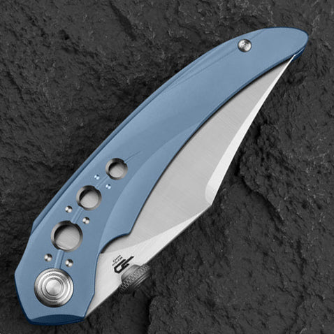 Bestech Razon BT2406A Magnacut Blade Blue Titanium Handle Folding Knife