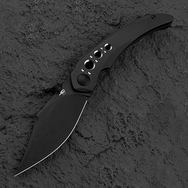 Bestech Razon BT2406B Black Magnacut Blade Black Titanium Handle Folding Knife