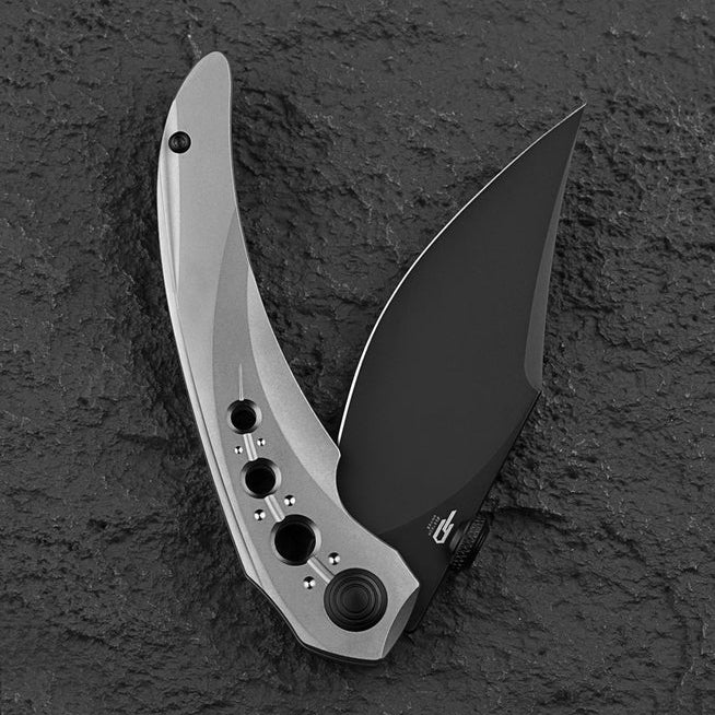 Bestech Razon BT2406C Black Magnacut Grey Black Titanium Handle Folding Knife