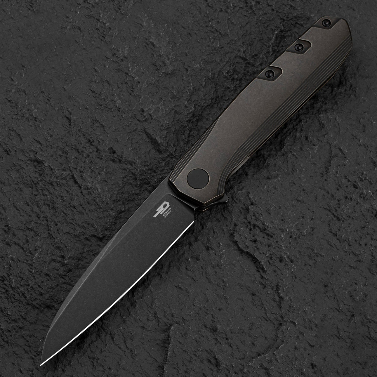 Bestech Knives 9 BT2408B Black M390 Blade Black Bronze Titanium Handle Edc Folding Knife