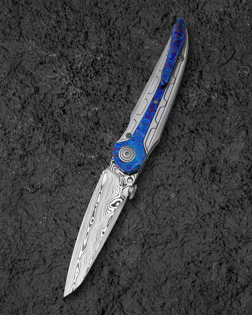 Bestech Prydwen BT2409E Damascus Blade Titanium Handle Frame Lock Folding Knife