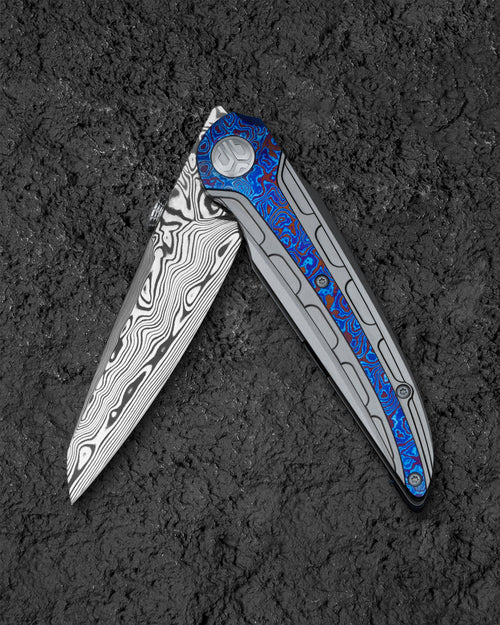 Bestech Prydwen BT2409E Damascus Blade Titanium Handle Frame Lock Folding Knife