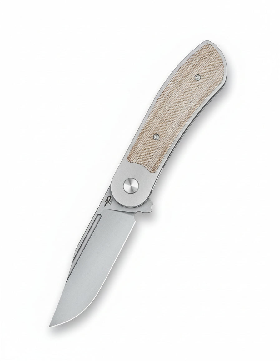 Bestech Vestige BT2411B MagnaCut Blade Titanium+Micarta Handle Frame Lock Folding Knife