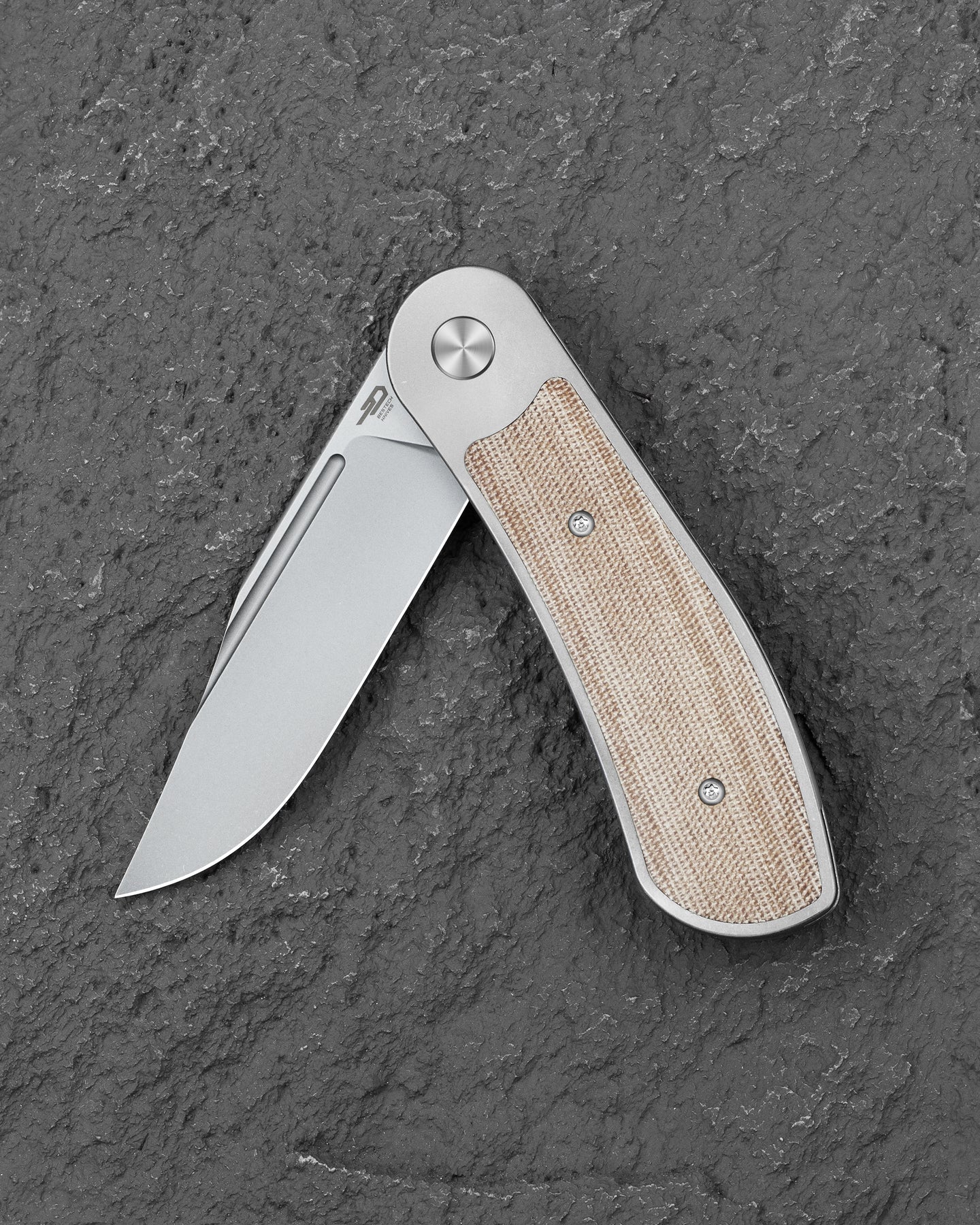 Bestech Vestige BT2411B MagnaCut Blade Titanium+Micarta Handle Frame Lock Folding Knife