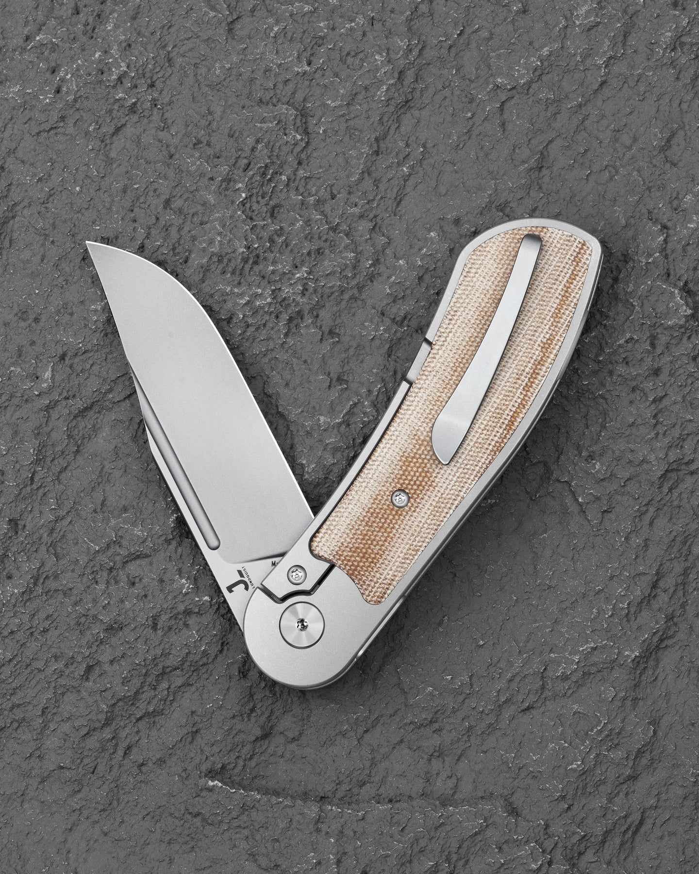 Bestech Vestige BT2411B MagnaCut Blade Titanium+Micarta Handle Frame Lock Folding Knife