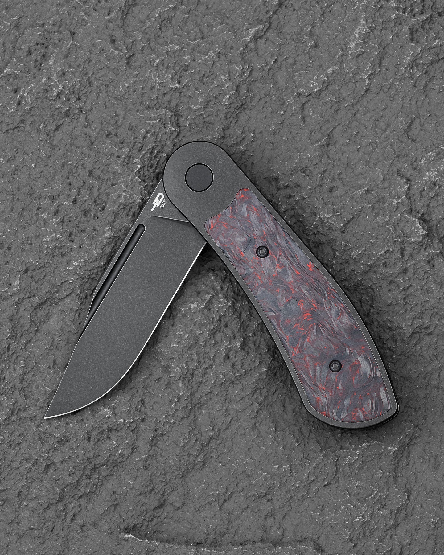 Bestech Vestige BT2411C MagnaCut Blade Titanium+Carbon Fiber Handle Frame Lock Folding Knife