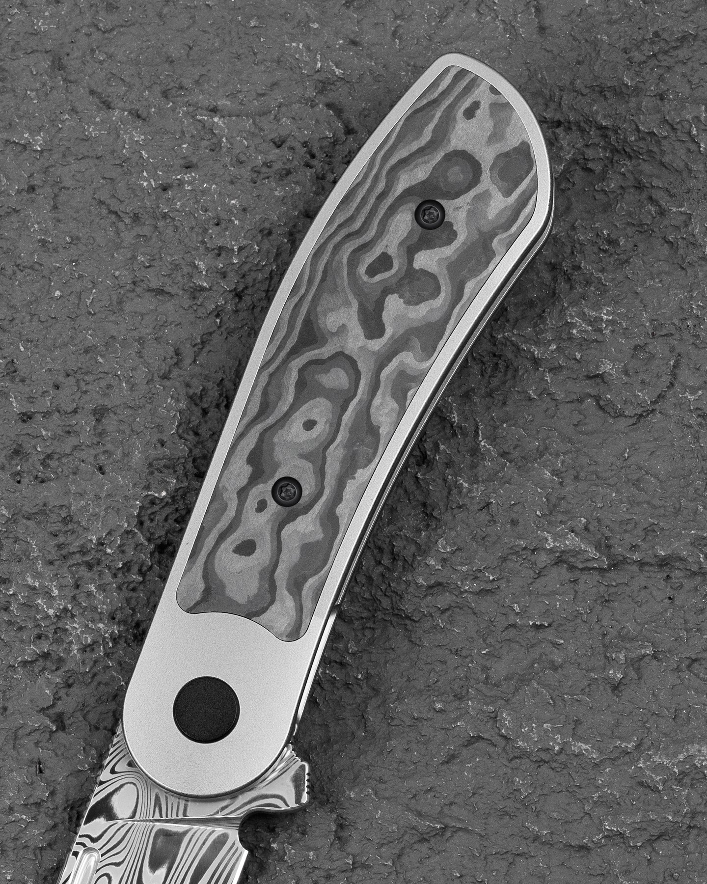 Bestech Vestige BT2411E Damascus Blade Titanium+Carbon Fiber Handle Frame Lock Folding Knife