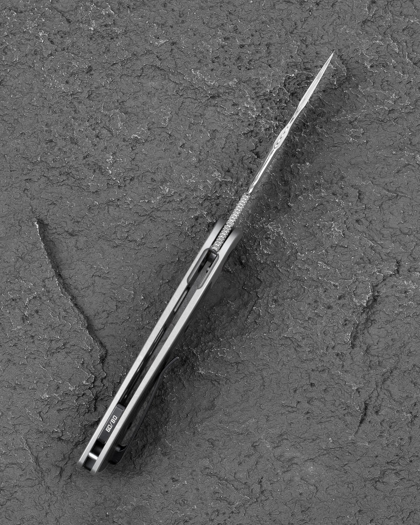 Bestech Vestige BT2411E Damascus Blade Titanium+Carbon Fiber Handle Frame Lock Folding Knife