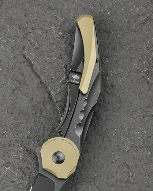 Bestech Excentrxc BT2412B M390 Blade Titanium Handle Frame Lock Folding Knife