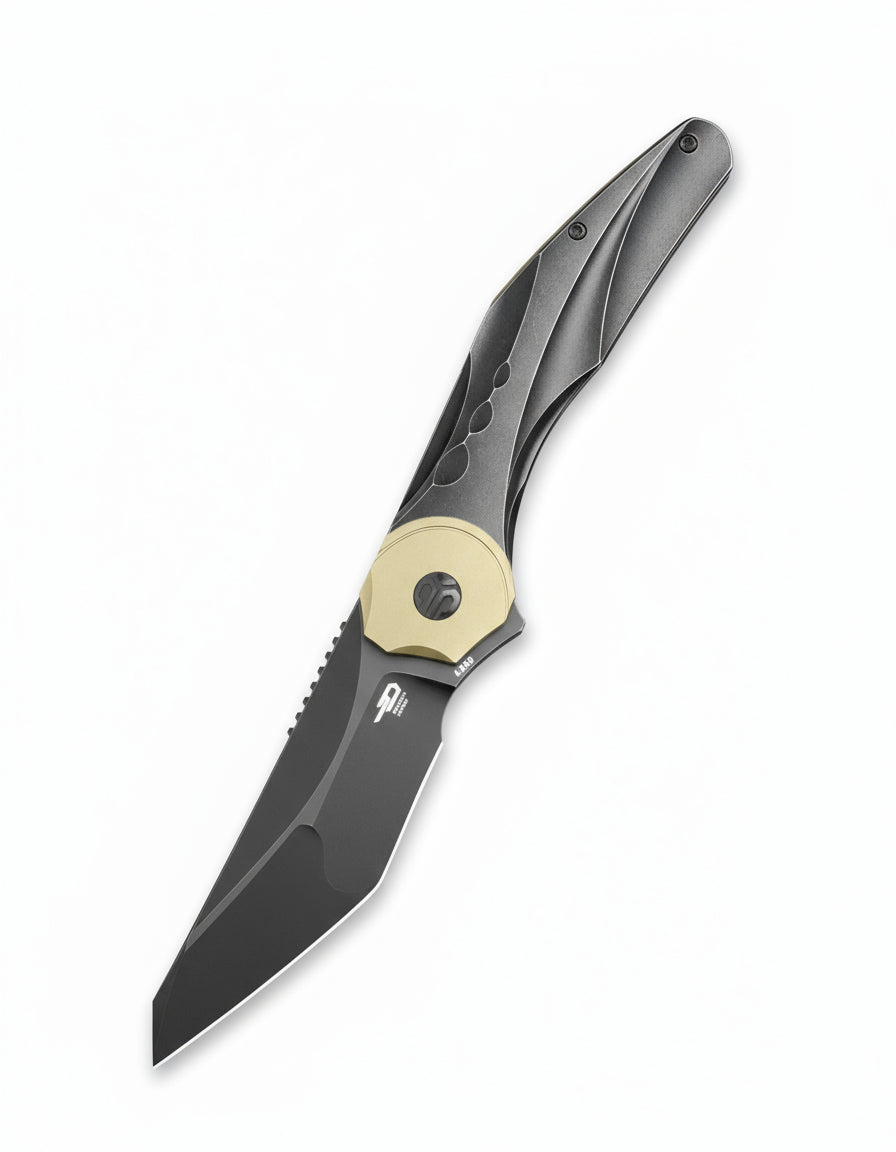Bestech Excentrxc BT2412B M390 Blade Titanium Handle Frame Lock Folding Knife