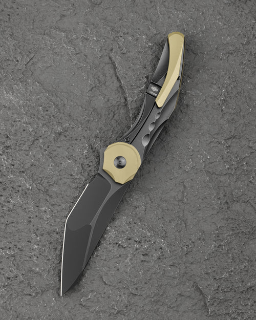 Bestech Excentrxc BT2412B M390 Blade Titanium Handle Frame Lock Folding Knife