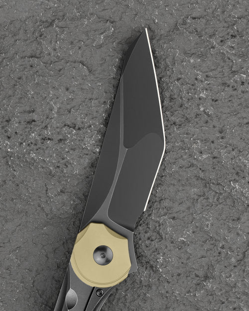 Bestech Excentrxc BT2412B M390 Blade Titanium Handle Frame Lock Folding Knife