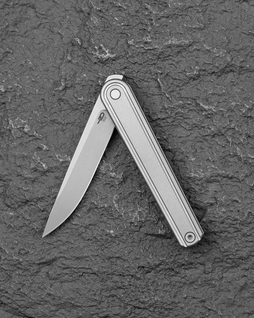 Bestech INK BT2502A MagnaCut Blade Silver Titanium Handle Liner Lock Folding Knife