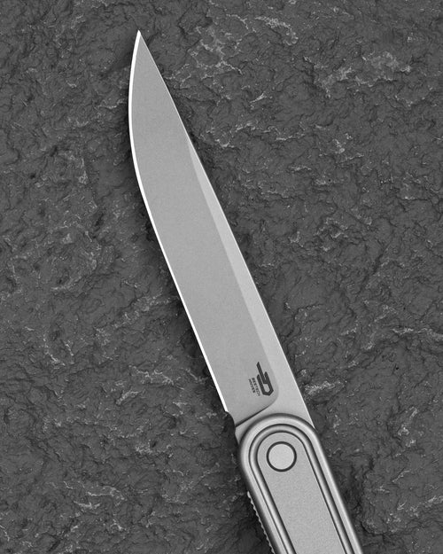 Bestech INK BT2502A MagnaCut Blade Silver Titanium Handle Liner Lock Folding Knife