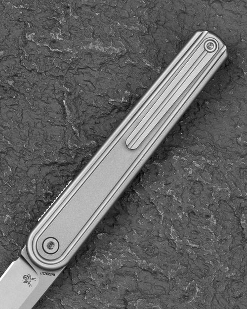 Bestech INK BT2502A MagnaCut Blade Silver Titanium Handle Liner Lock Folding Knife