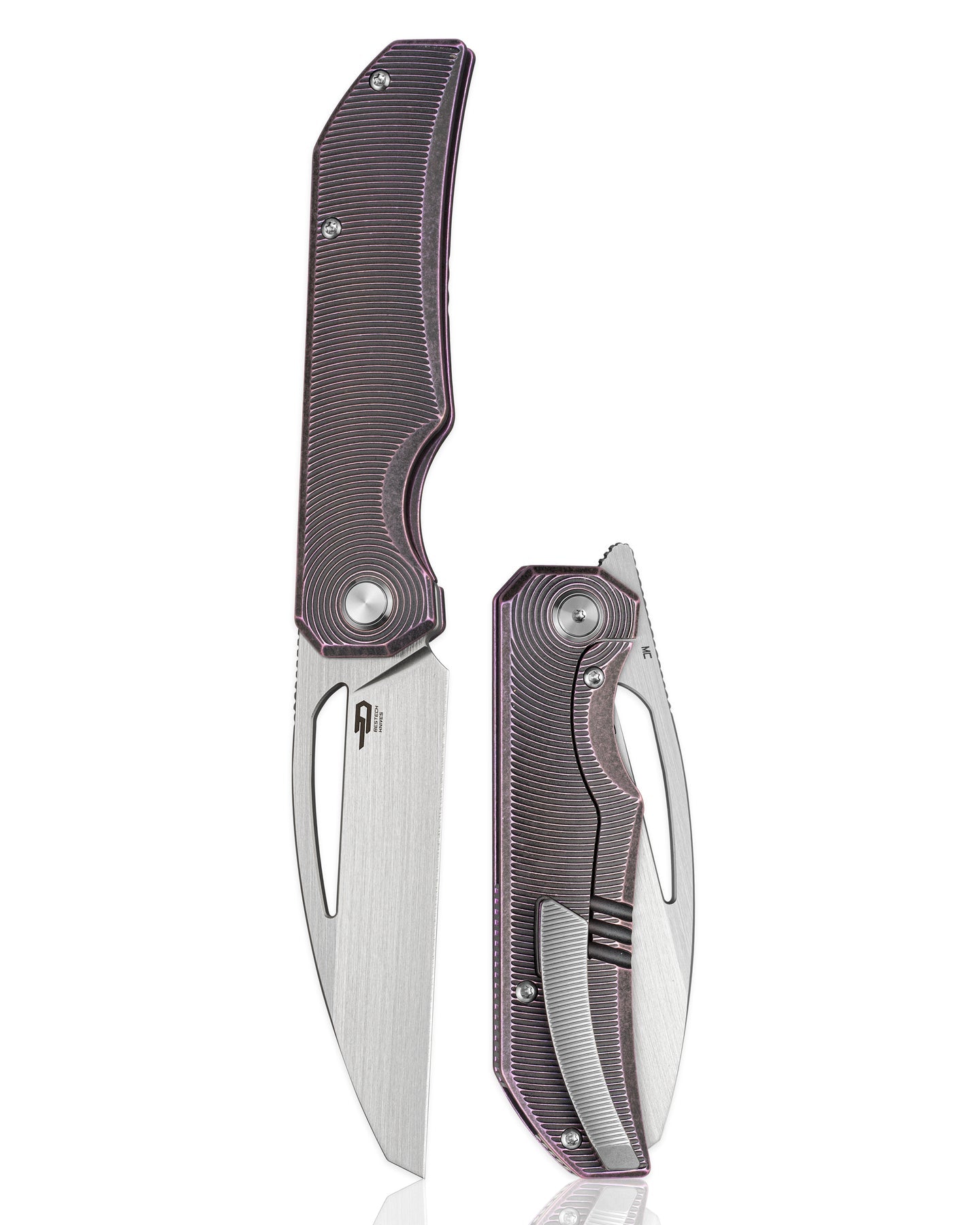 Bestech Taipan BT2503H Hollow Grinds MagnaCut Blade Titanium Handle Frame Lock Folding Knife