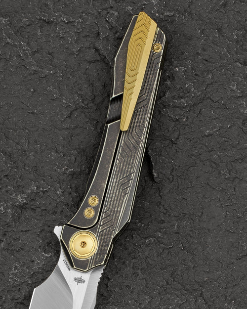 Bestech Wet Nellie BT2505C MagnaCut Blade Titanium Handle Button Frame Lock