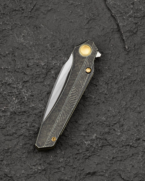 Bestech Wet Nellie BT2505C MagnaCut Blade Titanium Handle Button Frame Lock