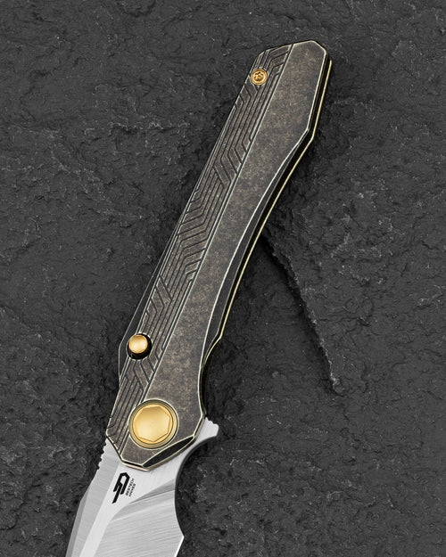 Bestech Wet Nellie BT2505C MagnaCut Blade Titanium Handle Button Frame Lock