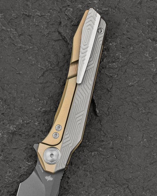 Bestech Wet Nellie BT2505D MagnaCut Blade Titanium Handle Button Frame Lock