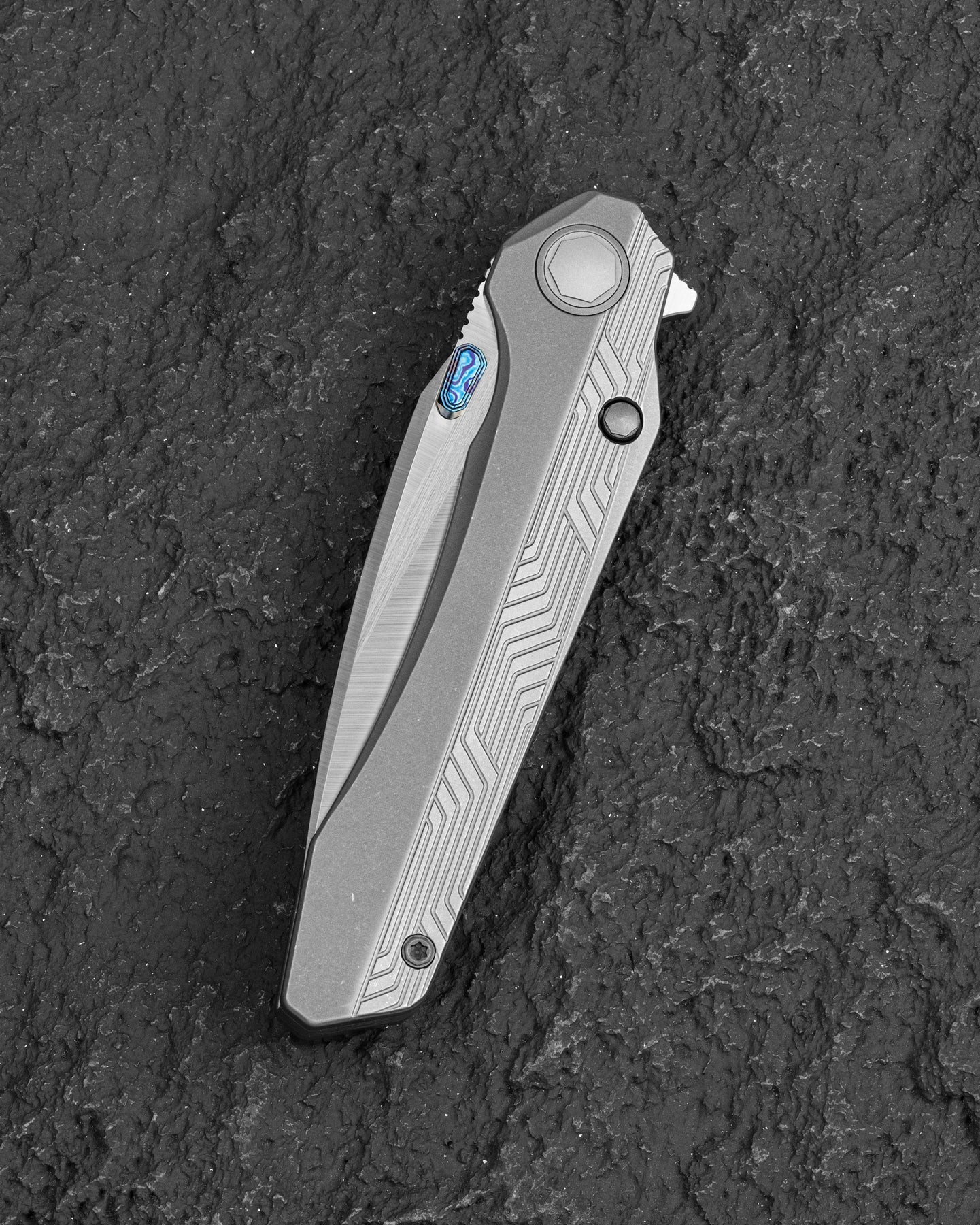 Bestech Wet Nellie BT2505E MagnaCut Blade Titanium Handle Button Frame Lock Folding Knife