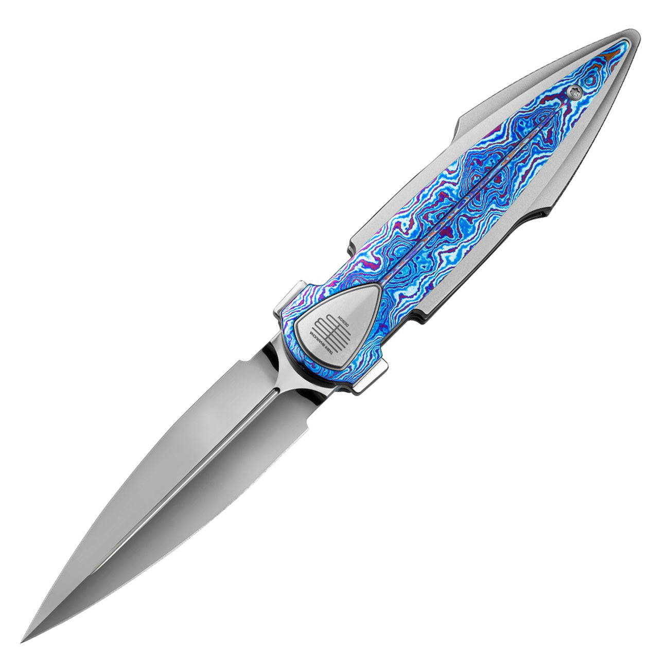 Bestech IKA DAGGER BT2602G M390 Blade Titanium + Timascus Inlays Handle Liner Lock Folding Knife