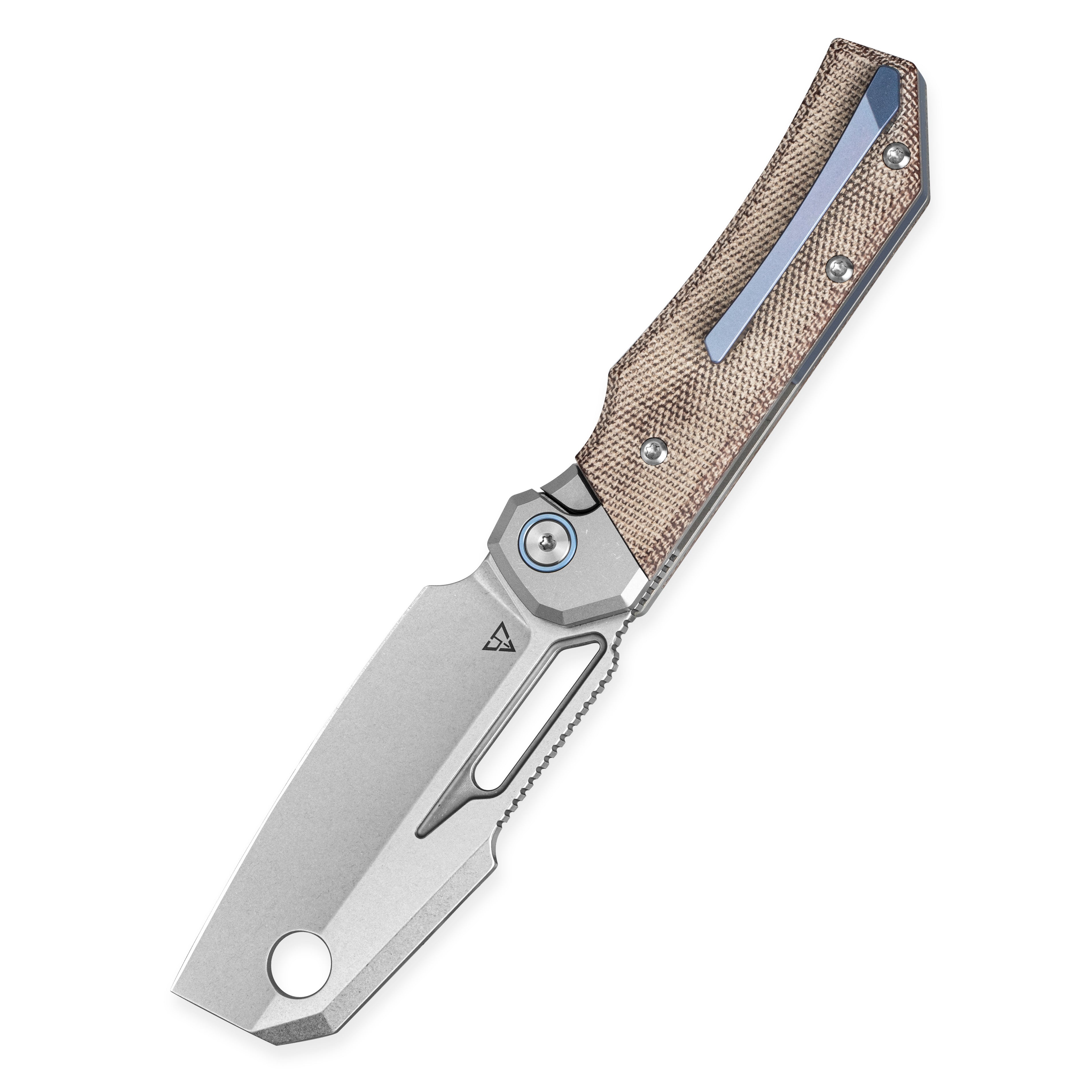 Bestech Nyrrdreki BT2607A M390 Blade Titanium + Micarta Handle Button Frame Lock Folding Knife