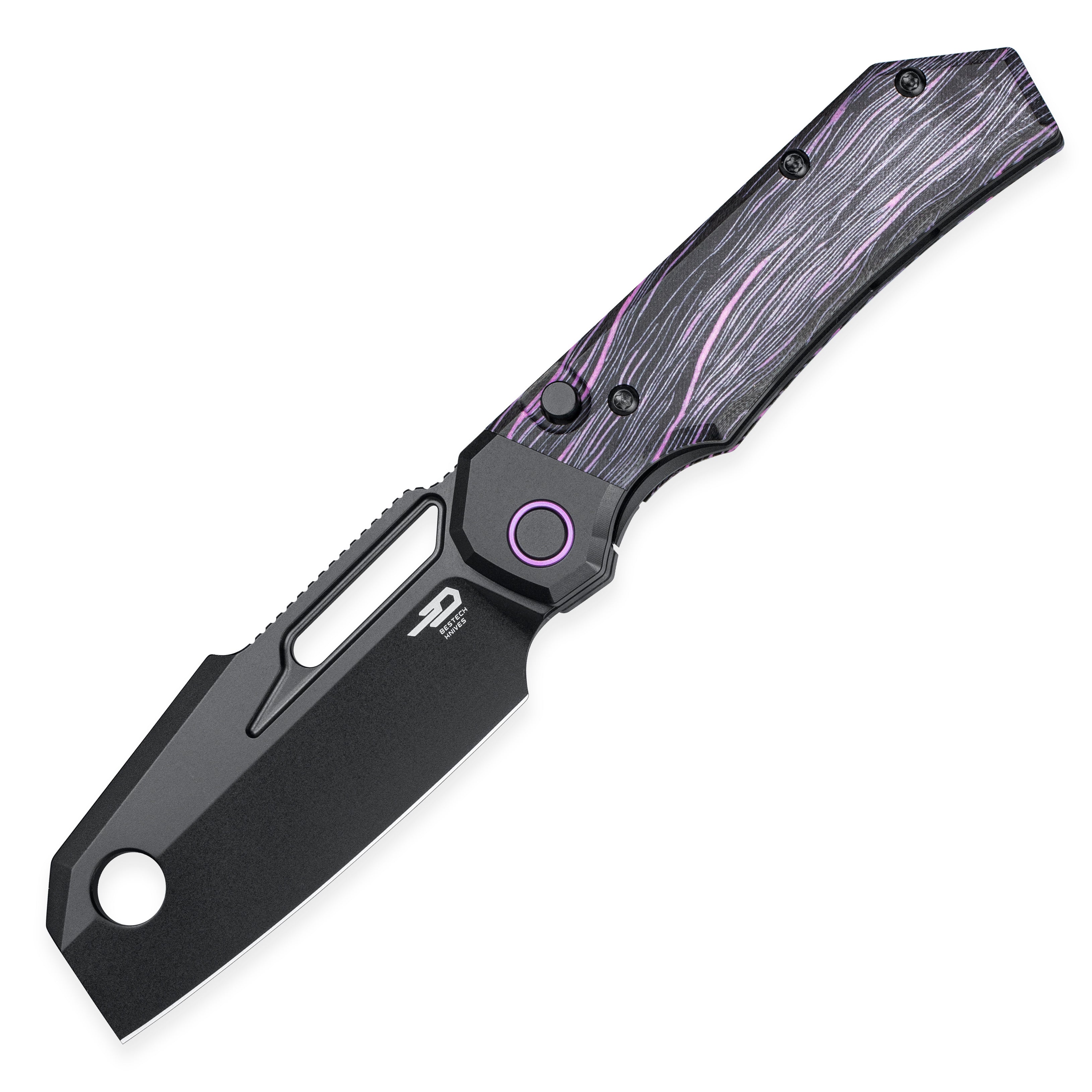 Bestech Nyrrdreki BT2607B M390 Blade Titanium + G10 Handle Button Frame Lock Folding Knife