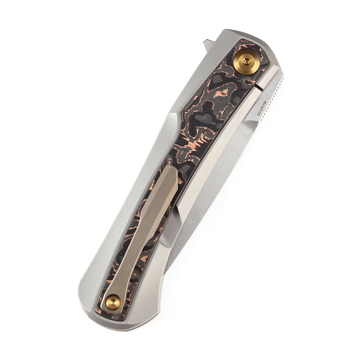 KANSEPT Kratos K1024A7 CPM S35VN Blade Titanium + Copper Carbon Fiber Inlay Handle Frame Lock