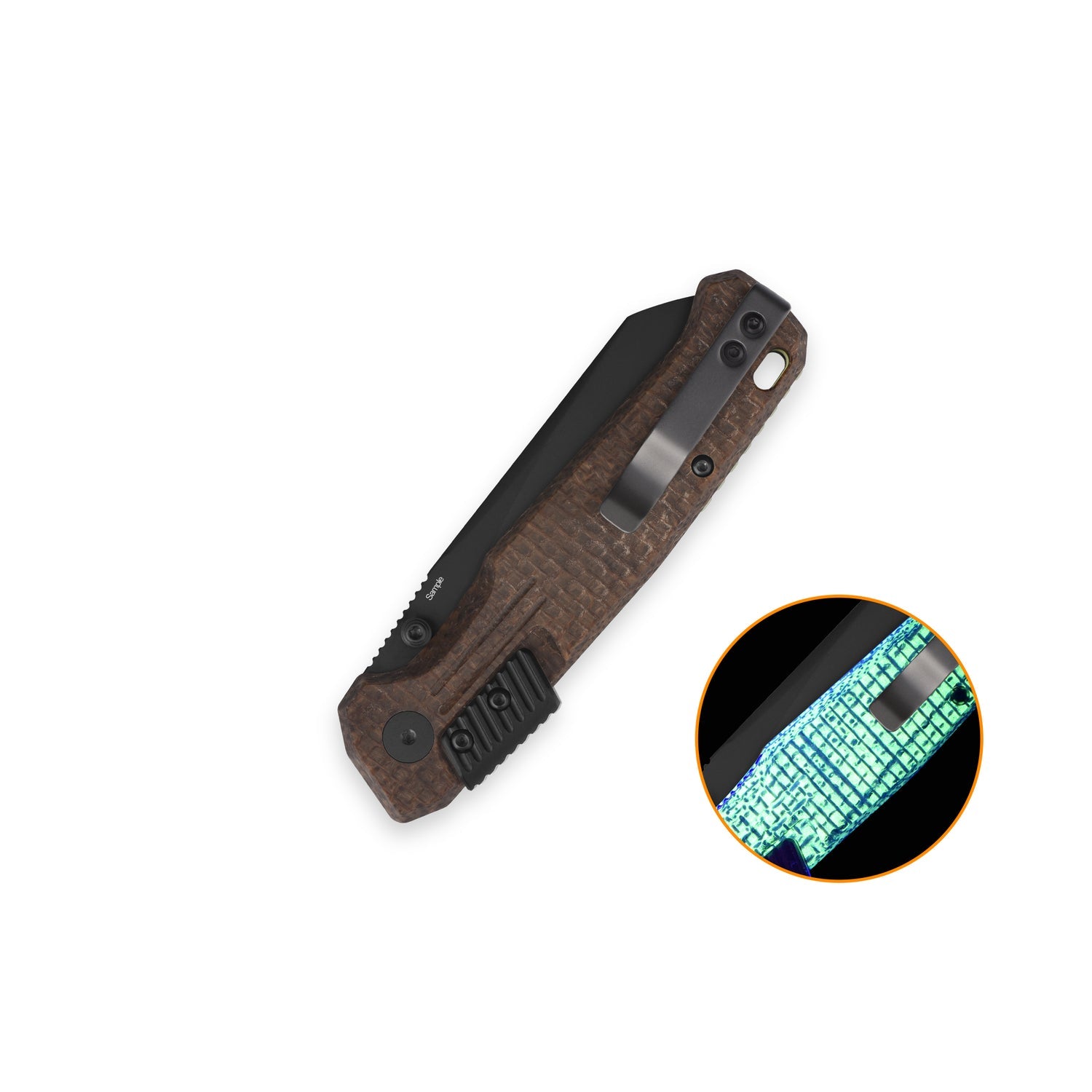 QSP Badger QS181-B2 Nitro-V Blade Glow-in-the-Dark Micarta Handle Rack Lock Folding Knife