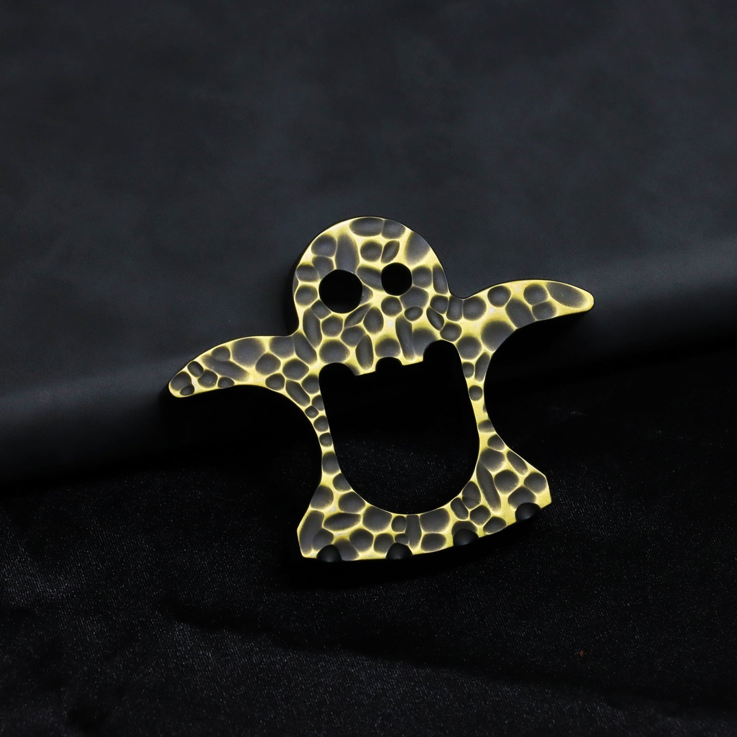 Kansept EDC Flaschenöffner Geist C009A3 Bottle Opener – Gold Anodized Titanium with Orange Peel Pattern Andreas Goltz Designed| Outdoor EDC