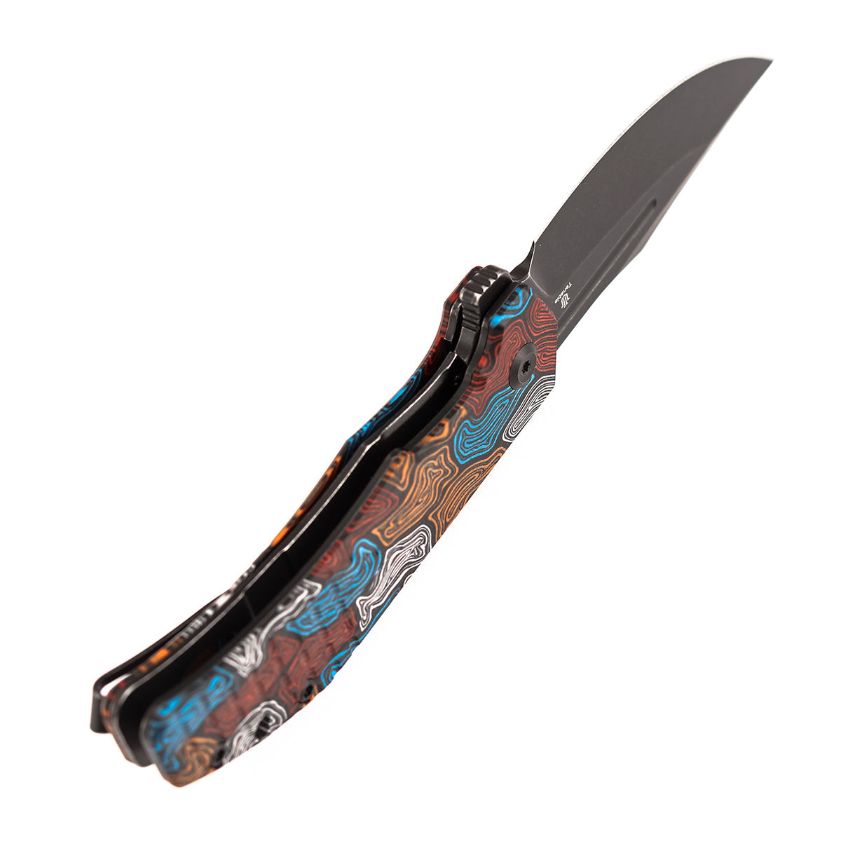 Tenable Orion B1089A7 Blackwashed 14C28N Blade Multi-color Topo G-mascus Handle Liner Lock Folding Knife