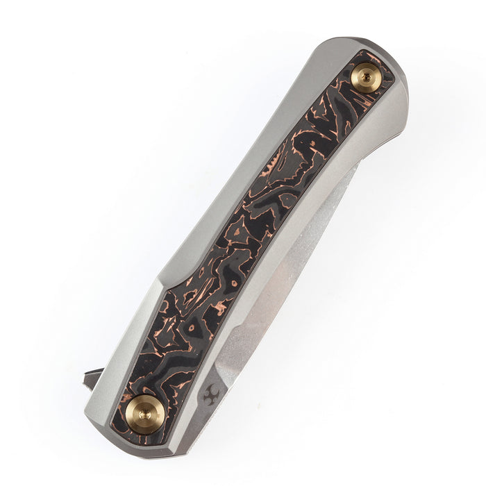 KANSEPT Kratos K1024A7 CPM S35VN Blade Titanium + Copper Carbon Fiber Inlay Handle Frame Lock