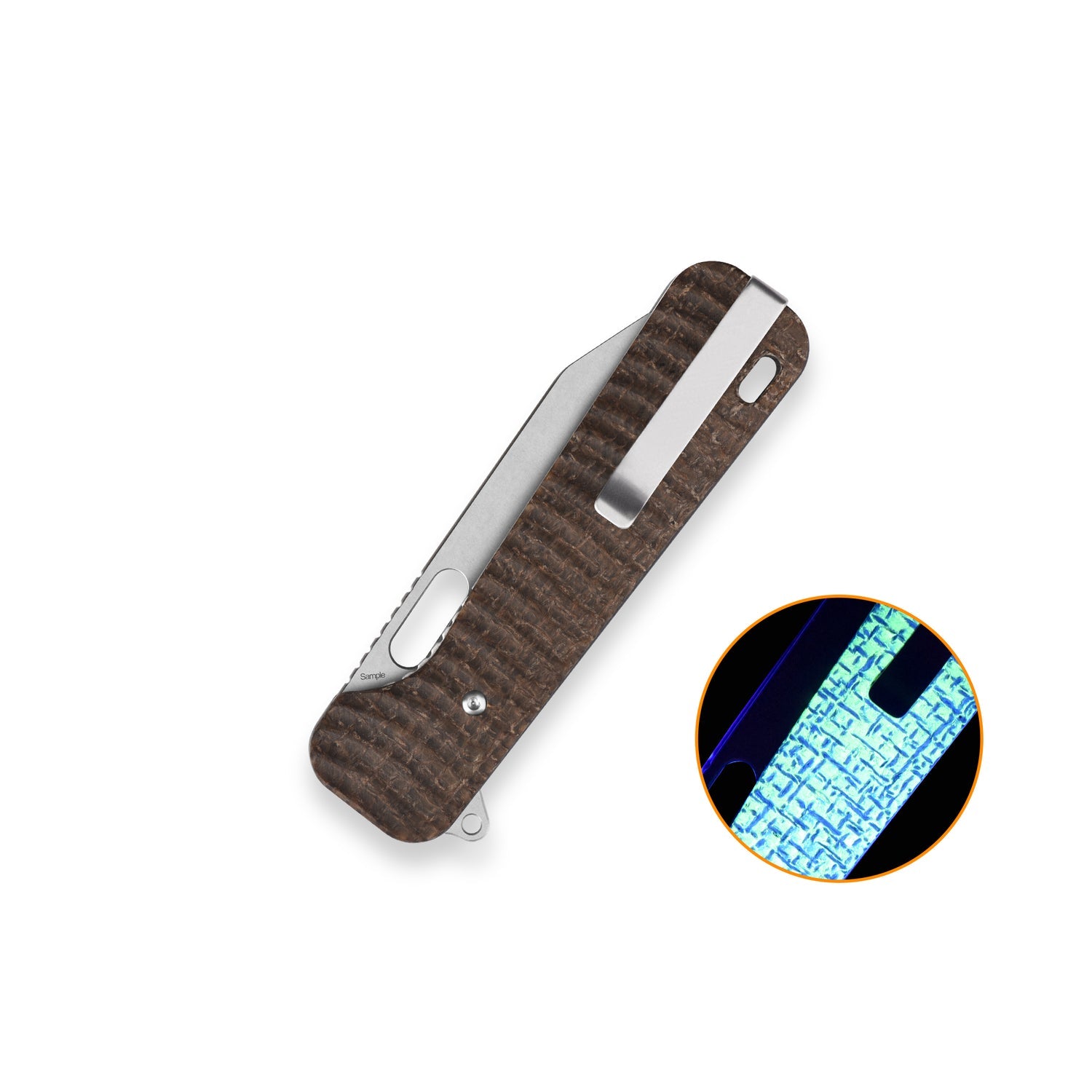 QSP Chameleon QS180-B1 14C28N Blade Glow-in-the-Dark Micarta Handle Liner Lock Folding Knife