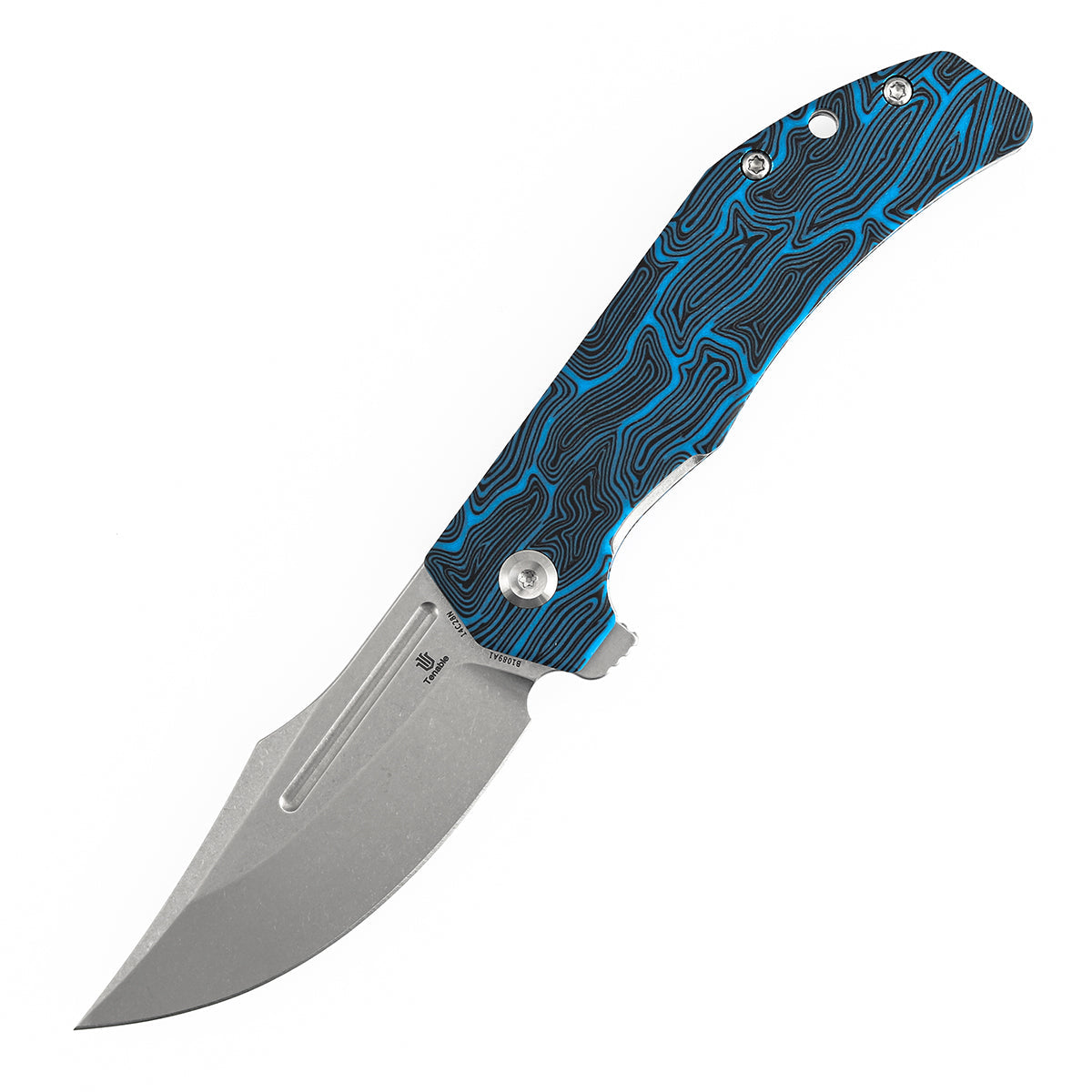 Tenable Orion B1089A1 Stonewashed 14C28N Blade Black & Red G-mascus Handle Liner Lock Folding Knife